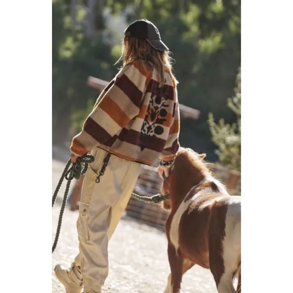 Free People Hit The Slopes Printed Fleece Jacket Size S - Picture 3 of 9